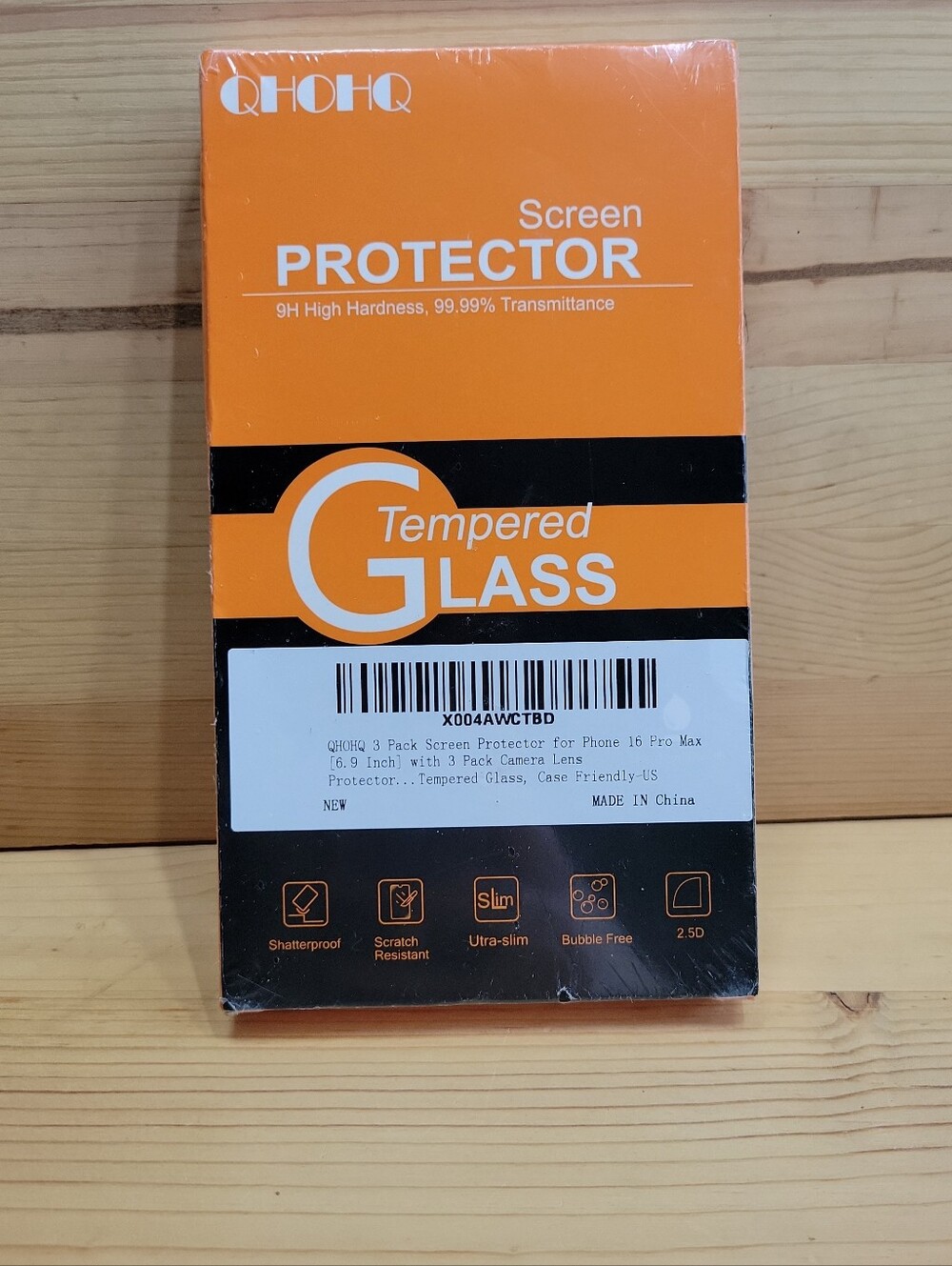 3 Pack iPhone 16 Pro Max Tempered Glass Screen Protector by QHOHQ